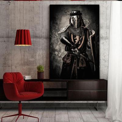 Black and Gold Samurai Medieval Warrior In Armor Figure Canvas Wall Art Paintings Printed Modern Classic Retro Luxury Artwork Posters Home Decorations