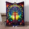 3D Abstract Tree Of Life Flannel Blanket Fluffy Children Sofa Plush Bedspread Throw Lunch Blanket for Sofa Bed Nap Cover Kids