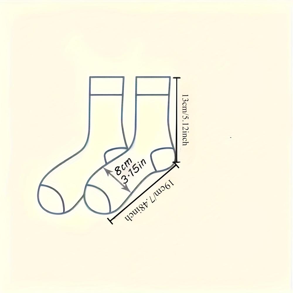 5 Pairs Women's Mid-Calf Socks - Cute Cartoon Bear Design, Soft All-Season Comfort, Coffee & Beige Striped Pattern, Comfortable Sock Material