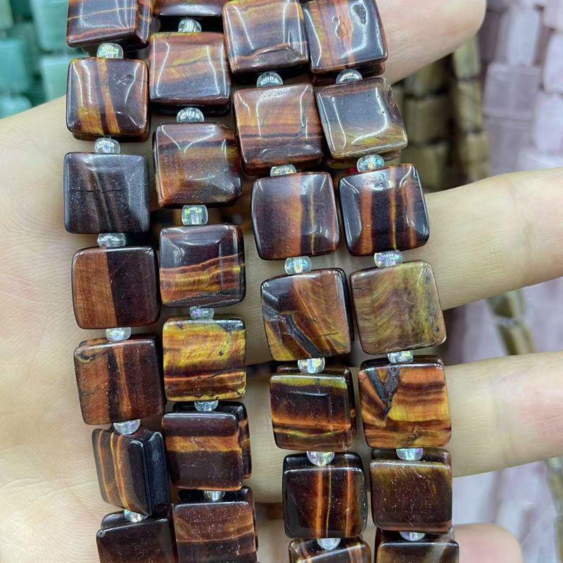 Naturstein Achat Kristall gerillte quadratische Schmuck-DIY-Accessoires, 10x10 unregelmäßige Stücke