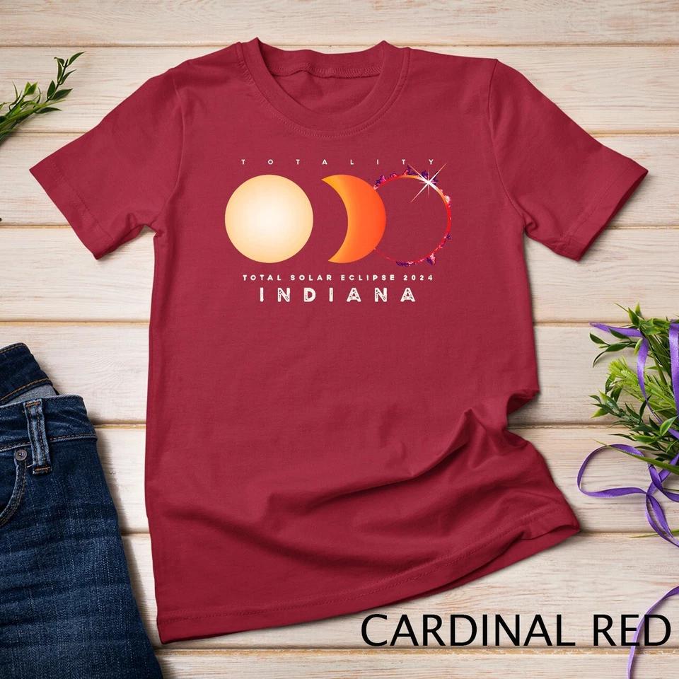 Solar Eclipse 2024 Total Eclipse Indiana America Graphic T-Shirt Unisex T-shirt 3 L