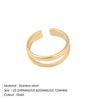 St.delan Retro Minimalist Double Layer Adjustable Women's Stainless Steel Open Ring