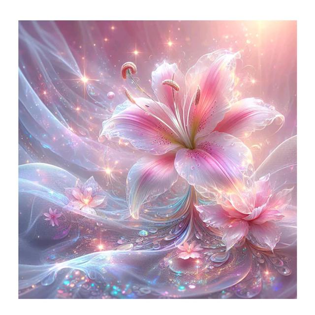 2024 New Diamond Painting Fantasy Pink Lily Full Diamond Mosaic Art Flower Embroidery Cross Stitch Pictures for Home Decoration J3967