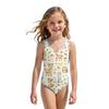 Costume da bagno intero per bambina con stampa animalier Costume da bagno per bambini Tessuto leggero e morbido Vestibilità comoda Adatto per attività estive in spiaggia e piscina