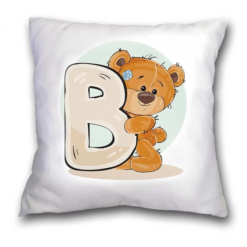 Cute Cartoon Bear Animal Pillowcase Cushion Cover Printing Suitable for Sofa Children's Room Decorative Pillowcase