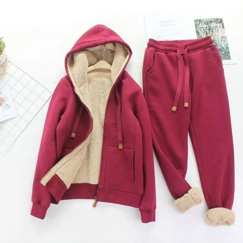 

Sweatshirt Men Coat Jacket Hoodie Pockets Warm Wool Printed Feather Autumn Winter Red Set Suit XS
