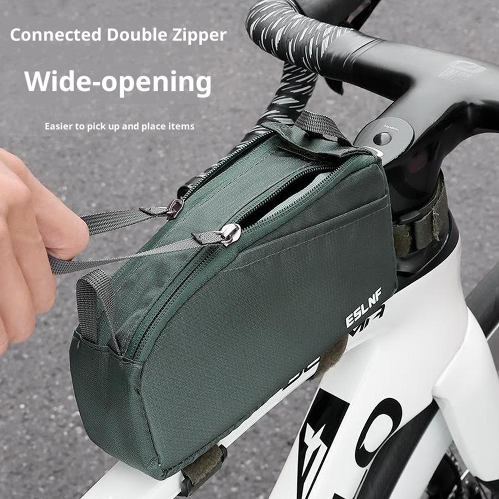 ESLNF 07CF0028 Bike Top Tube Bag Waterproof Large Capacity Front Frame Bag for Mountain Road Bicycle Outdoor Cycling Accessories
