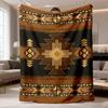 2026 New Flannel Blanket 1pc Retro Bohemian Design, Ideal for Sofa, Bed, Office Naps, Outdoor Camping, And Travel, Extra Large Soft And Cozy Blanket