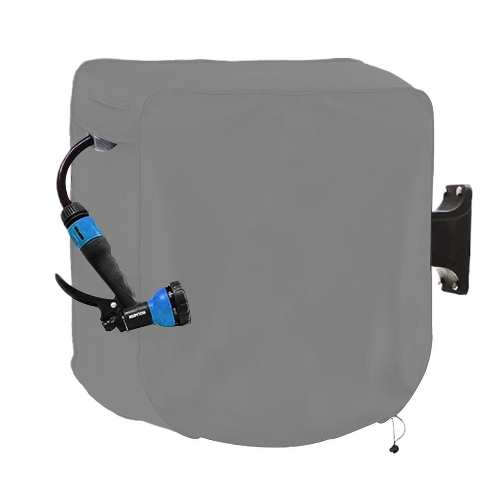 420D Wasserdichte Wandmontierte Einziehbare Schlauchrolle Schutzhülle Für Außengarten Wasserdicht Sonnenschutz 60x45x60cm