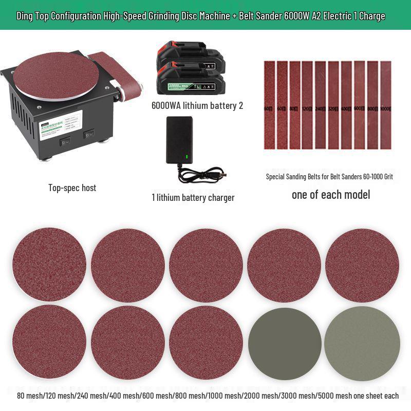 Compact Electric Belt Sander for DIY - High-Speed Sanding, Knife Sharpening, and Desktop Grinding/Polishing Machine.
