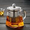 Isıya Dayanıklı Cam Demlik Paslanmaz Çelik Çay Süzgeci Filtreli Çiçek Çayı Demliği Kung Fu Çay Seti Puer Oolong Demlik