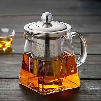 Hitzebeständige Glasteekanne mit Edelstahl-Tee-Ei-Filter Blumenteekessel Kung-Fu-Tee-Set Puer Oolong-Teekanne