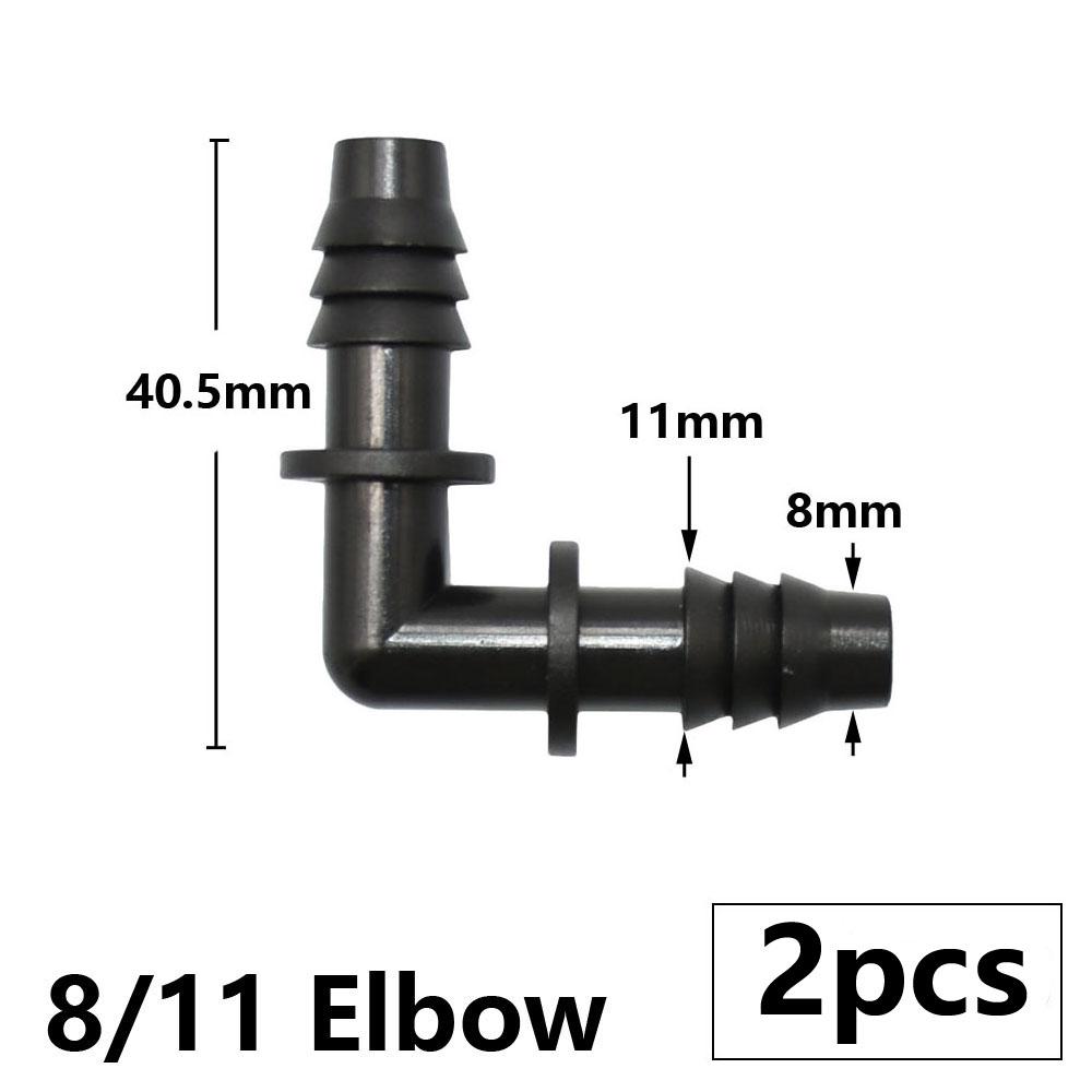 3/8" 8mm Garden Hose Connector 8/11 To 4/7 3/5mm Hose Reducer Water Splitter Tee Elbow End Plug Drip Irrigation System Fitting