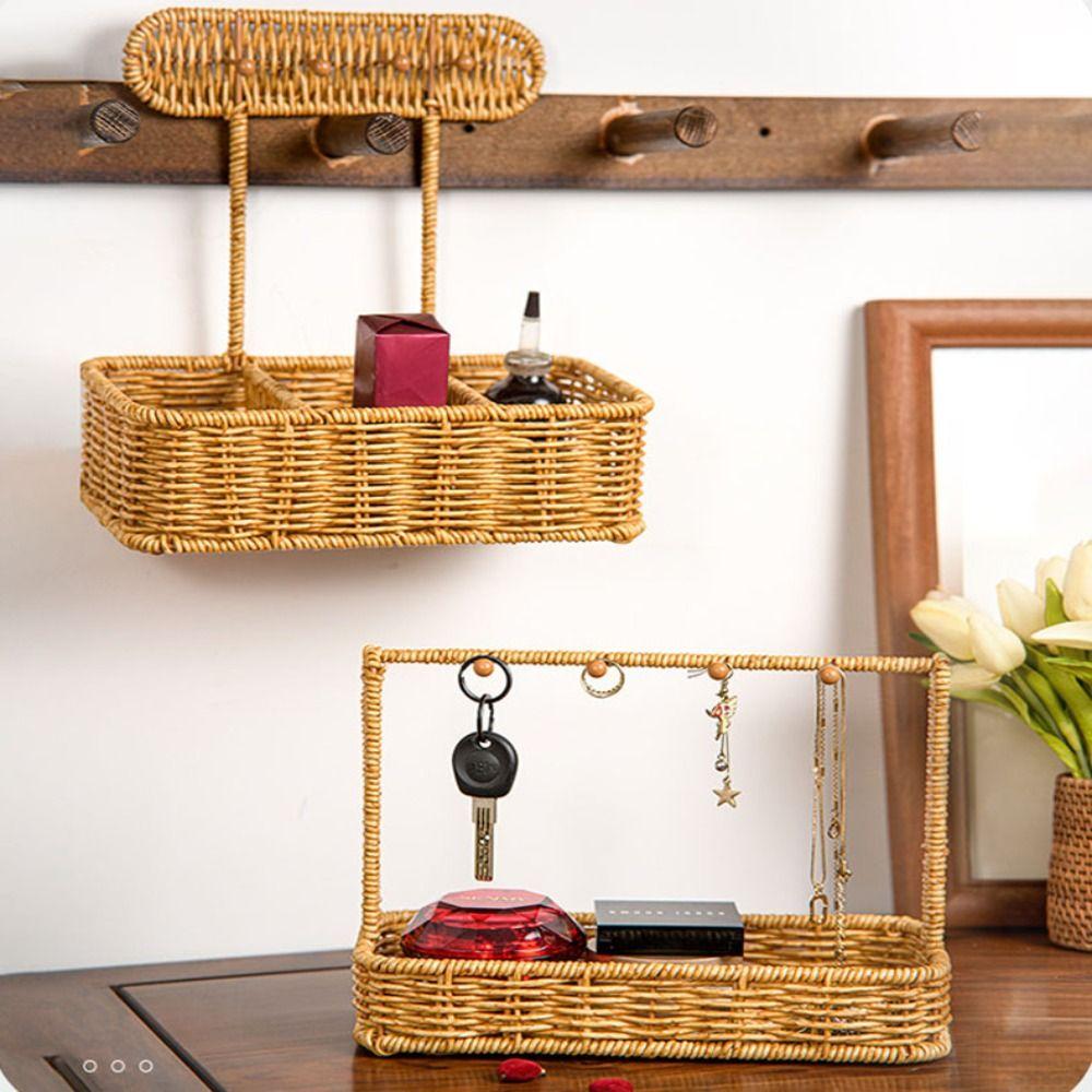 Khaki Key Necklace Jewelry Basket Wall Hanging Basket  Dormitory Balcony Decorative