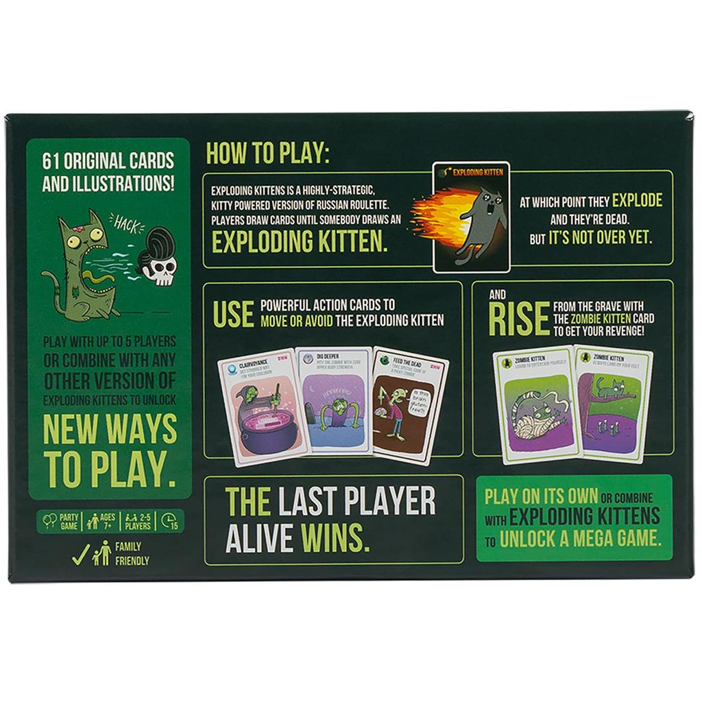 Zombie Kittens by Exploding Kittens Card Games for Adults Teens Kids Fun Family Games - & -