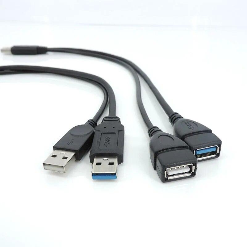 USB 3.0 2.0 Male female To Dual USB 3.0 2way male Female Jack Splitter 2 Port USB Hub Data Cable extend Cord For Laptop Computer