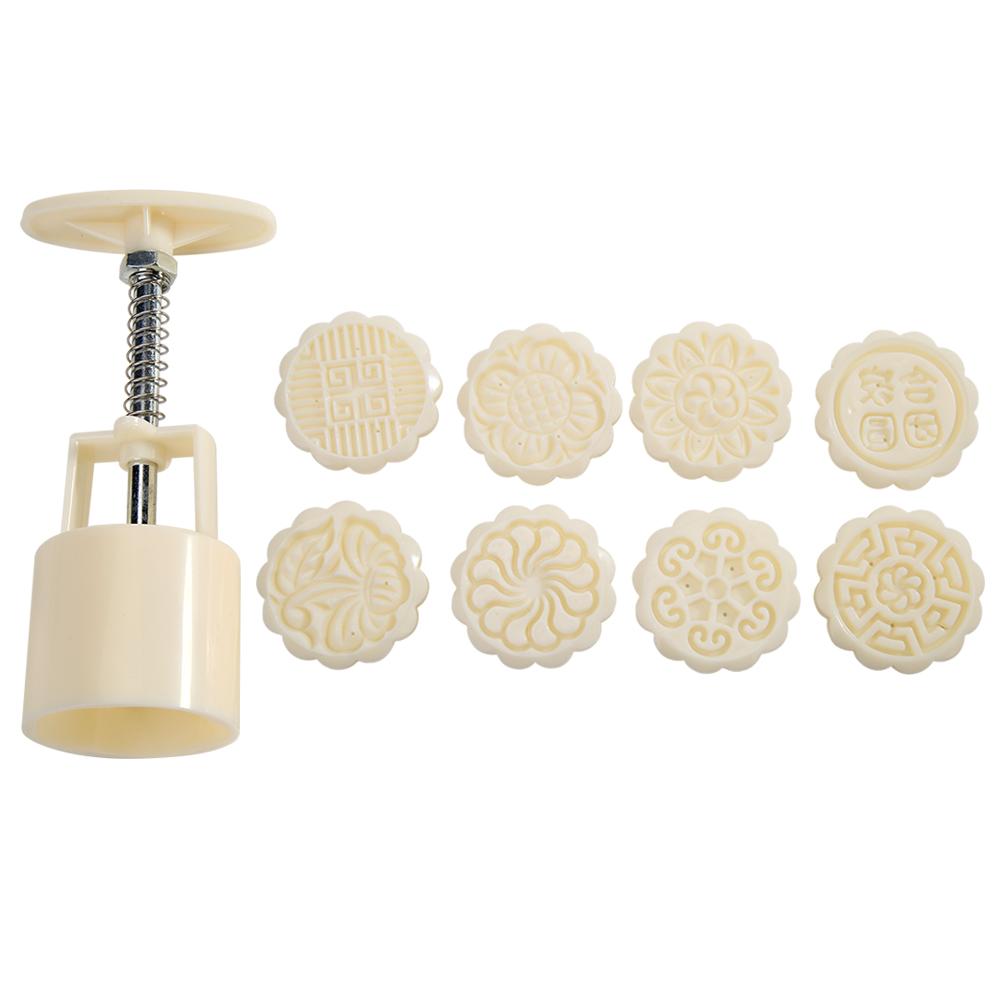 8pcs DIY Cake  Easy Cleaning Mooncake Maker Thickened Mid-autumn Baking Tool Labor-Saving for Home Kitchen Bakery Use