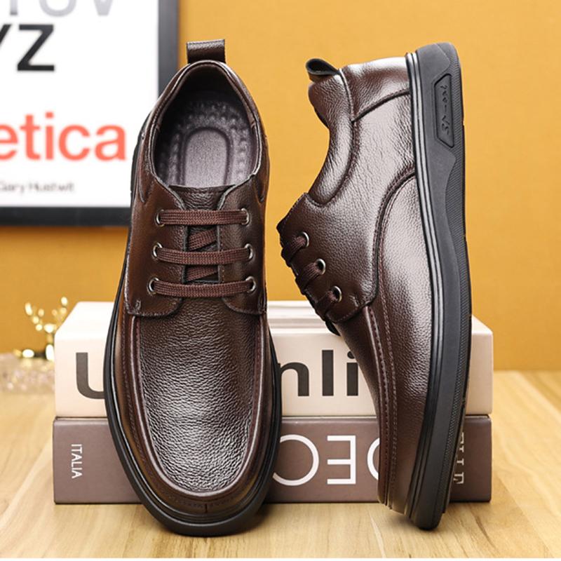 Leather Shoes For Men 2024 Casual Low-top Soft-soled Men's Shoes One-leg Outdoor Casual Lightweight Middle-aged Dad Shoes 38-44