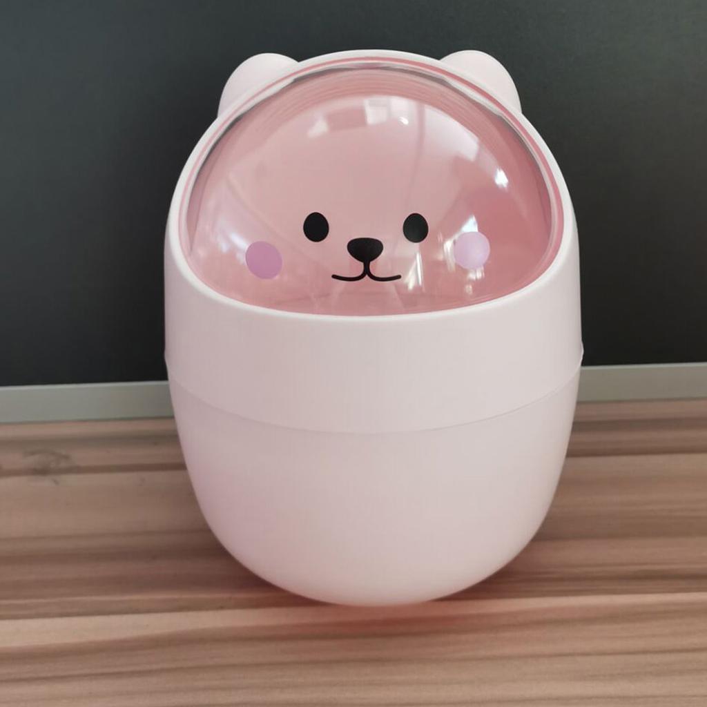 ZK50 Mini Desktop Trash Can Cute Appearance Large Opening Desk Plastic Garbage Can Detachable Waste Basket with Lid