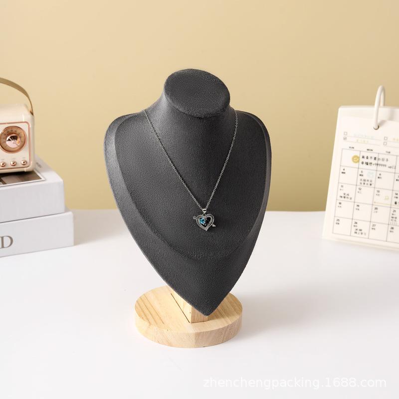 Stojan na portrétní náhrdelník z masivního dřeva přívěsek na náhrdelník přívěsek forma na krk stojan na vystavení šperky