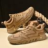 Men's shoes 2024 new outdoor men's casual sports shoes men's leather soft-soled hiking tooling shoes large size