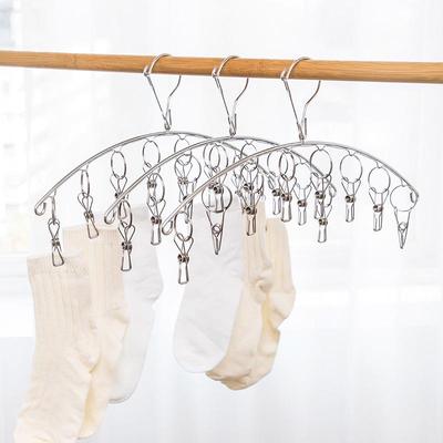 Stainless Steel Clothes Drying Rack with Clips for Underwear, Socks, and Baby Clothes