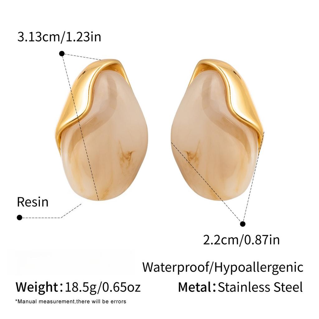 Yori Multi-Color Chubby Resin Earrings for Women Stainless Steel Popular Premium Classic Jewelry Wholesale