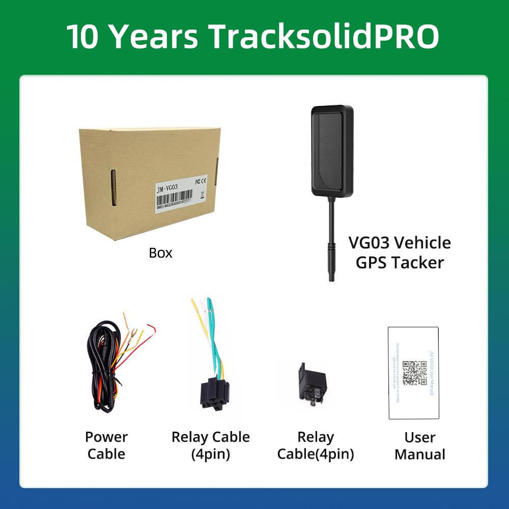 Jimi VG03 Mini Car GPS Tracker With Real-Time Tracking Remote Cut-off Multiple Alarms Motorcycle Vehicle Trackers Free APP Web
