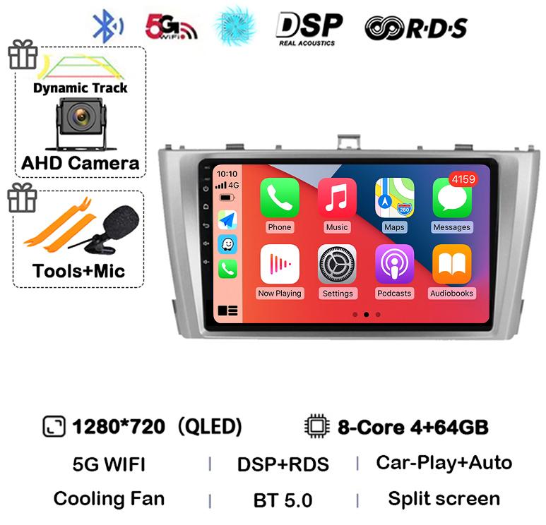 Android 14 Carplay Auto For Toyota Avensis 3 2008 2009 2010 2011 2012 2013- 2015 Car Radio Multimedia Stereo Player GPS 4G WIFI