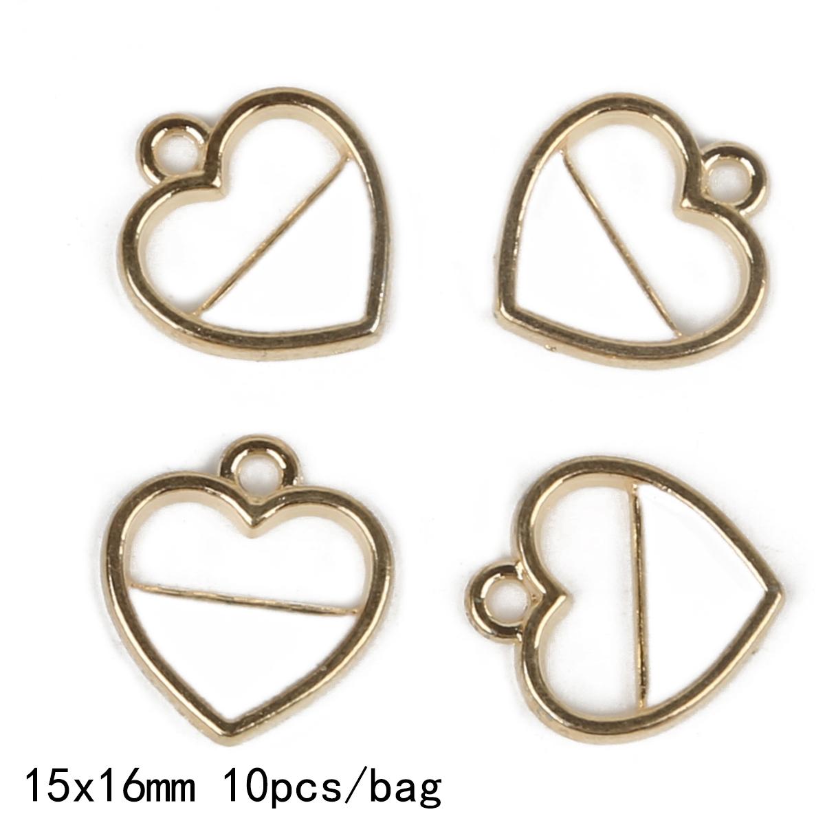

10 шт 15x16 мм в форме сердца металлический сплав эмаль подвеска бусины для DIY ювелирных изделий белый
