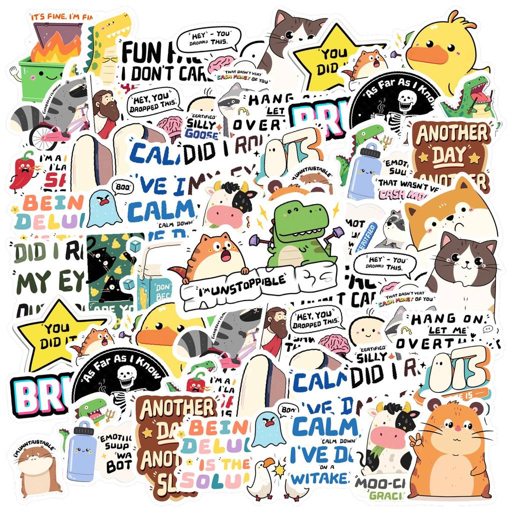 35pcs Humorous Cute Stickers Playful Animal DIY Stickers Stickers For Notebook Luggage Mobile Phone Cup DIY Phone Laptop