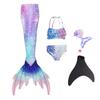 Girls Swimming Mermaid Tail Mermaid Costume Dress Cosplay Children Christmas Birthday Gift Fantasy Swimsuit Can Add Monofin Fin