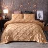 Feelyou Raffung Bettbezug Set King Size Lila Pinch Pleat Bettbezug Tuft-Design Bettwäsche Set Reißverschluss Weiches Polyester Bettdeckenbezug mit