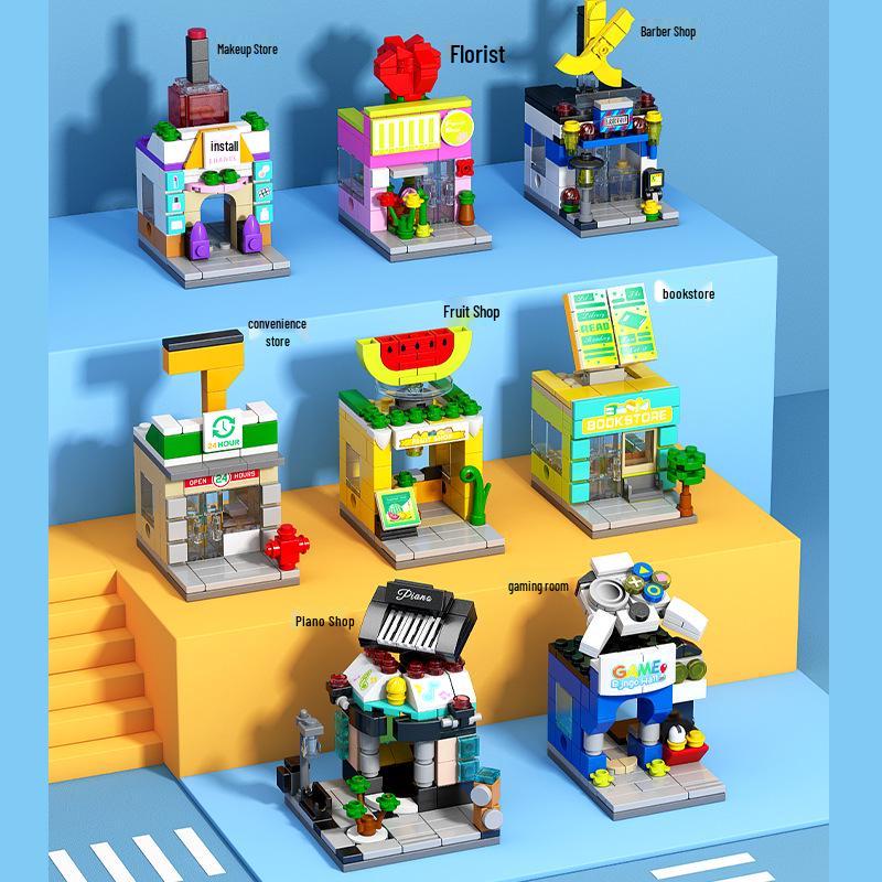 Lele City Life Building Blocks: Colorful, Changeable, Educational Street Scene Model Set 8974