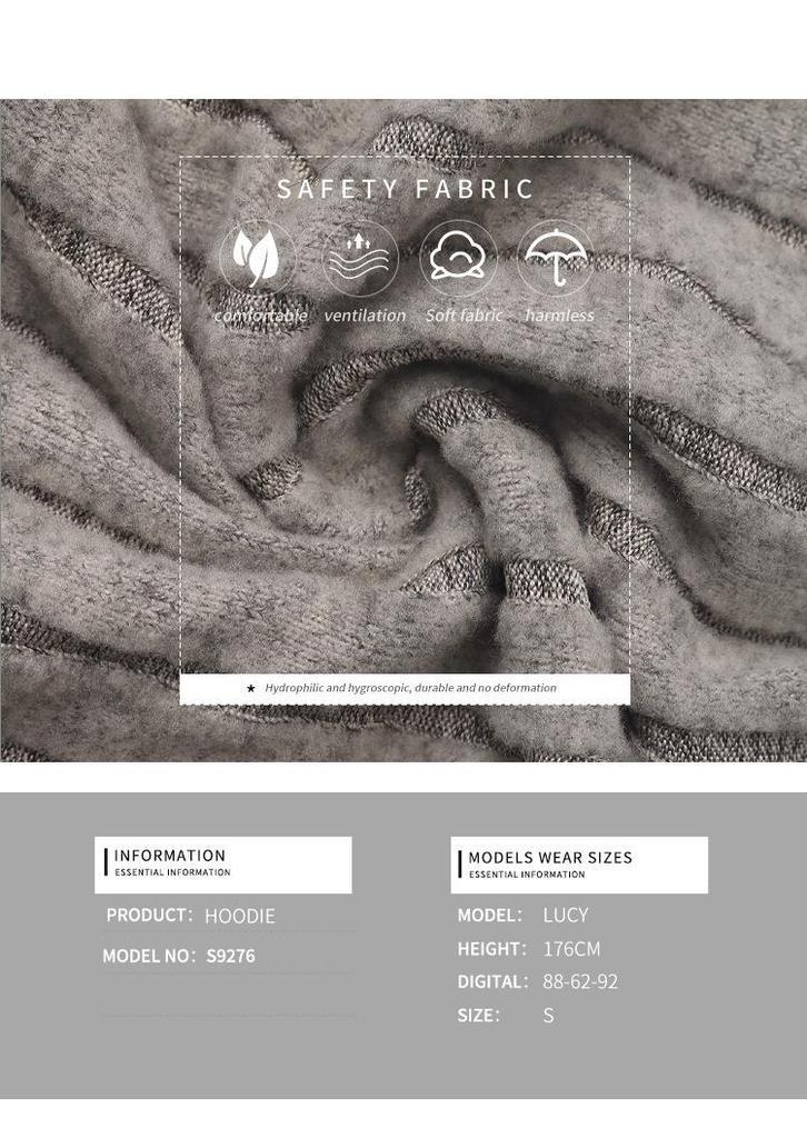 2026 Autumn/Winter Ribbed Knitwear Hooded Top – Lazy Style