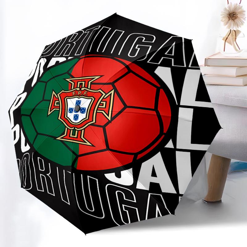 Printed Portugal Football team Folding Umbrella,Outdoor,Leisure,And Travel Umbrella,Durable Umbrella Fabric,Birthday And Holiday Gift