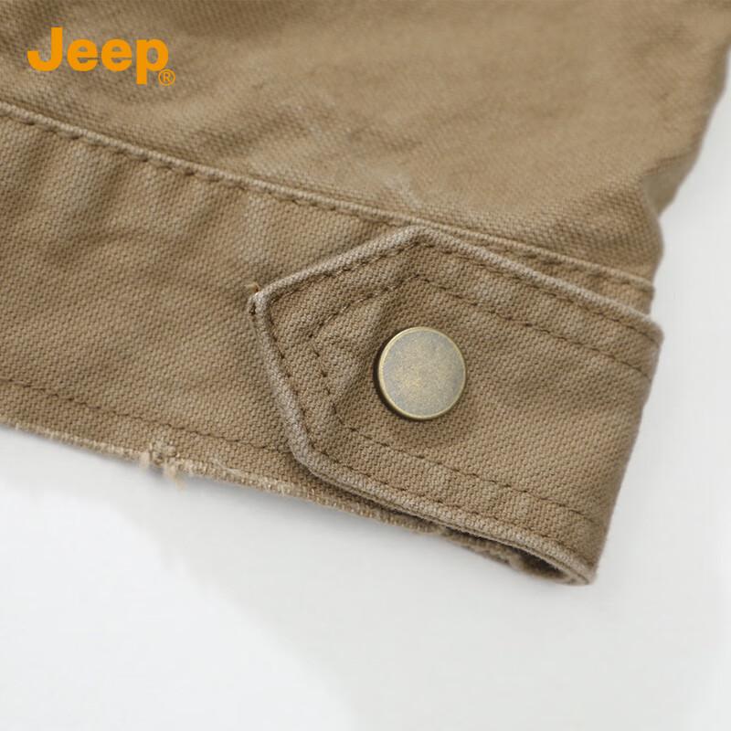Jeep Men's Cotton Retro Color-block Lapel Jacket