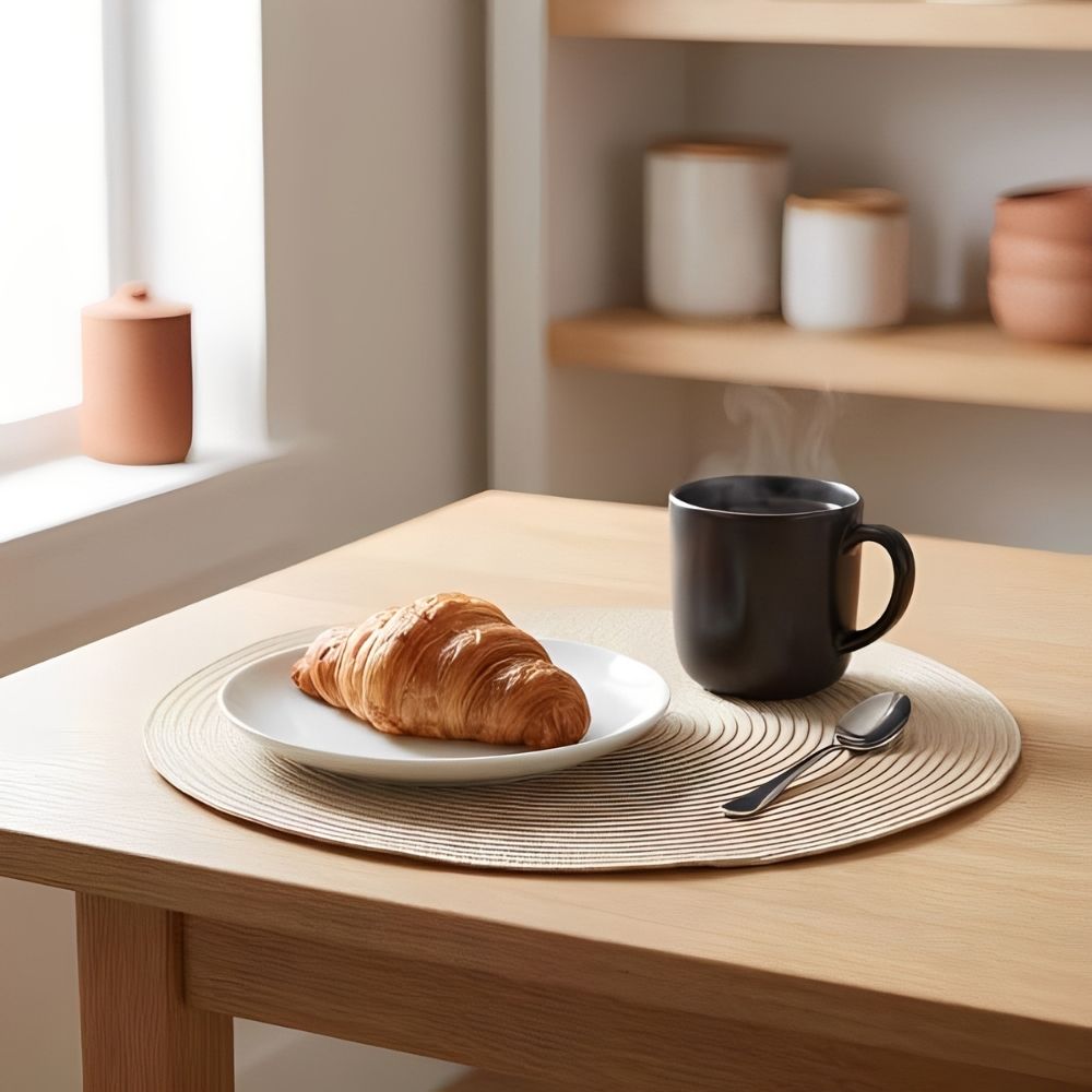 4pcs Braided Cotton Round Placemats, Reusable Table Mats for Home Dining Table, Wedding and Holiday Decoration YMY
