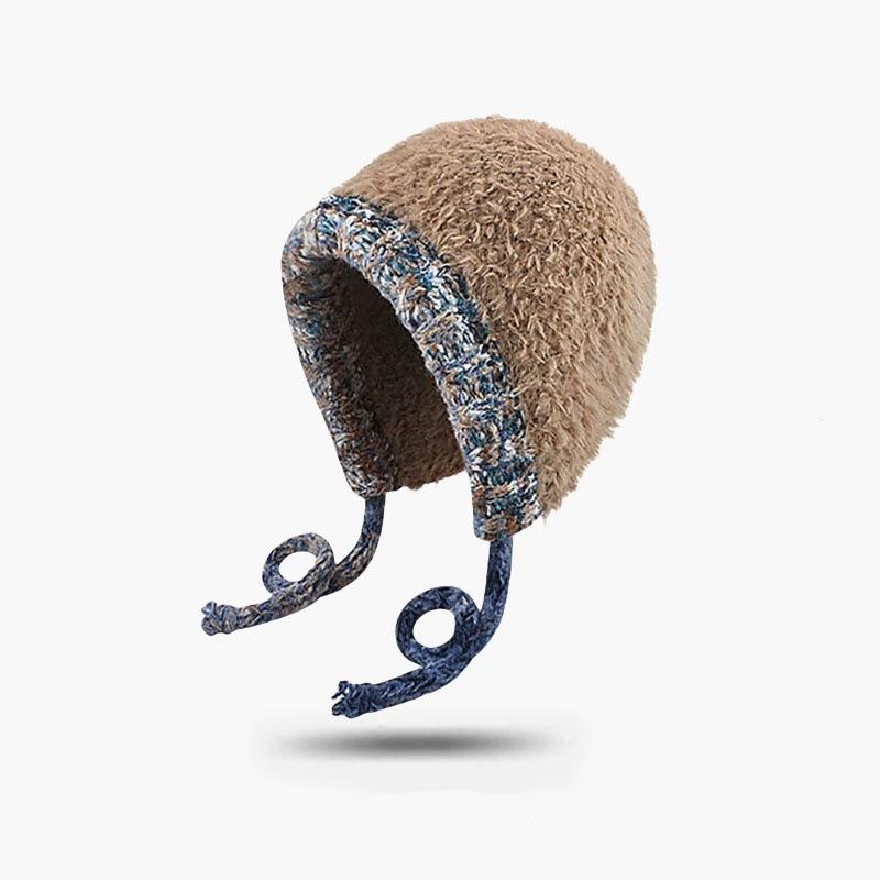 

Шерстяная шапка зимняя холодная плюшевая шапка с защитой ушей зимняя ветрозащитная теплая шапка-мешок вязаная шапка женская хлопковая шапка One size fits all [Adjustable drawstring] хаки