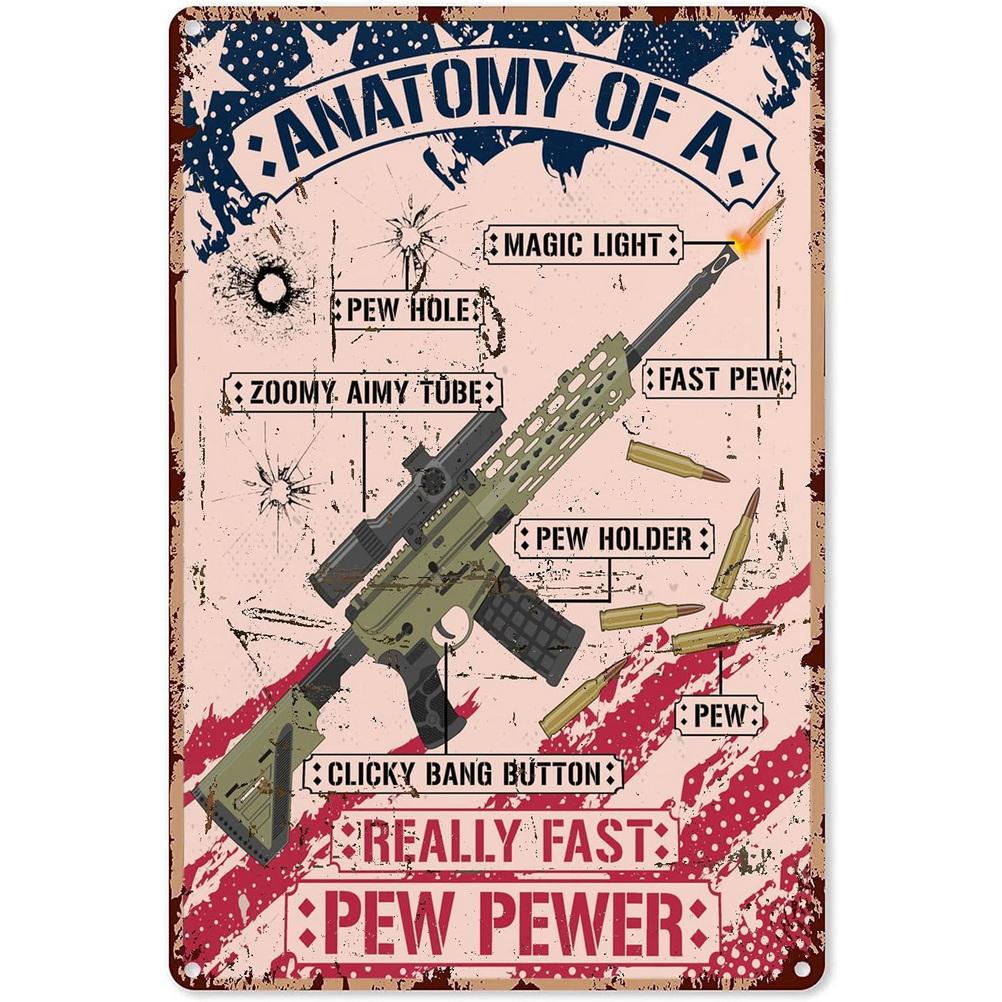 Metal Tin Signs Pistol Victory Wall Decoration Plaque Vintage Art Poster Iron Painting for Man Cave Home Cafe Garden Club Bar