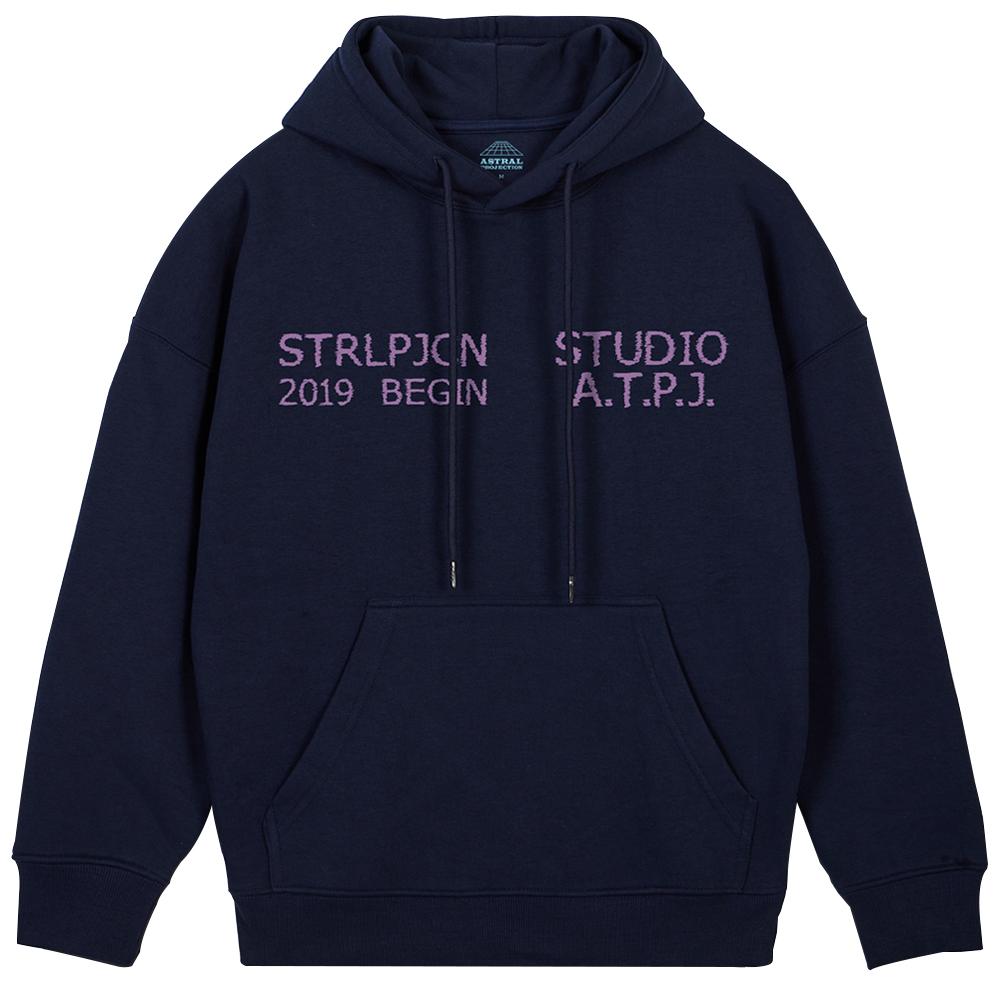 Astral Projection Ap Studio Begin Oversized Wide Shoulder Hoodie_Navy L