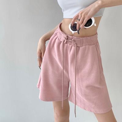 Strapped Sports Shorts for Women In Summer Thin Small High Waist Casual Loose Wide-leg Pants Mid-length Pants American Five-point Pants