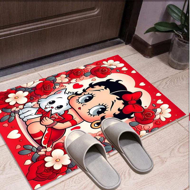 Betty Boop Pattern Rug, Indoor/Outdoor Mat, for Picnic, Gameroom, Bedroom, Office, Living Room, Home Decor Carpet, Birthday Gift