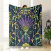 Elegant Floral Lavender Pattern Design Flannel Blanket for Bedroom, Living Room, Sofa, and Nap Sofas.