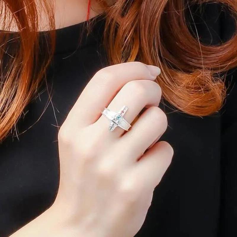 Sword Art Online Retro Kirito Asuna Cross Metal Adjustable Ring Fashion Men and Women Couple Rings