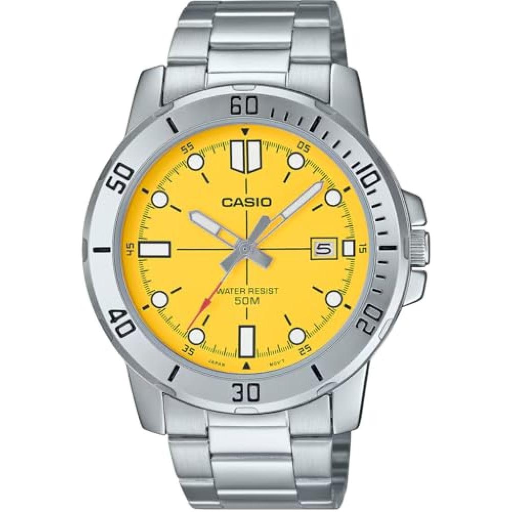

CaSio Mtp Vd01d 9ev [] [CaSio] Стандартные аналоговые кварцевые мужские наручные часы с металлическим ремешком желтого цвета overSeaS