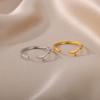 Minimalist Stainless Steel Arabic Love Rings For Women Gold Geometric Arabic Ring Aesthetic Wedding Christmas Jewelry Gift
