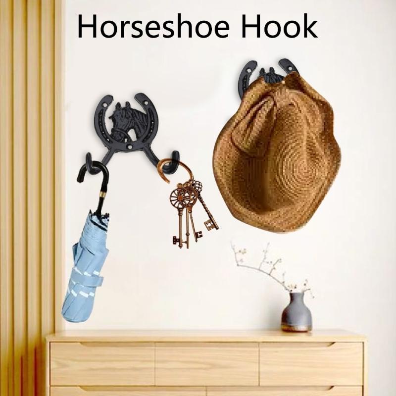 Reliable Iron Horseshoe Hook Decorative Horseshoe Hook Wall Mount Organizer for Hangings Clothes Hat