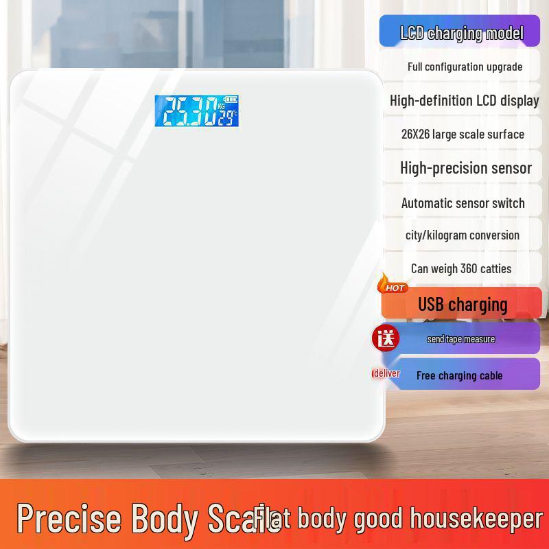 Durable Rechargeable Digital Bathroom Scale: Accurate Smart Body Fat Scale for Women