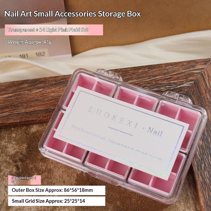 24Grids Nail Decoration Accessories Storage Box Transparent Jewelry Earrings Display Box Storage Container